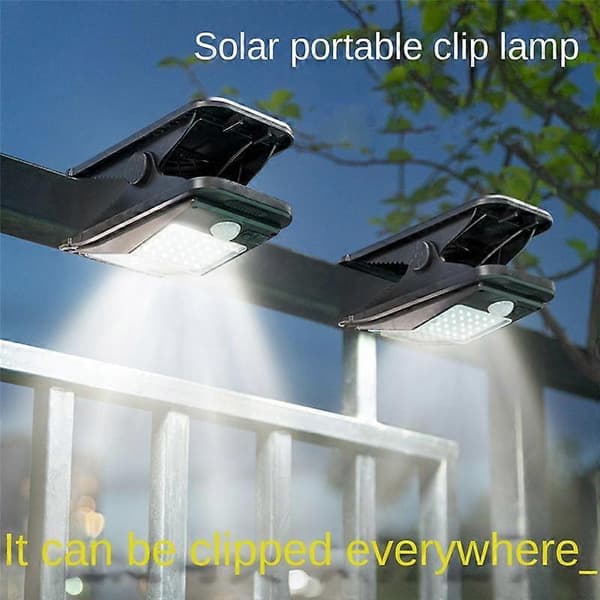 72 LED Solcelled Havelyslampe Klips Sensorlys Vandafvisende Campinglys til Hække Dæk Vægge Camping T