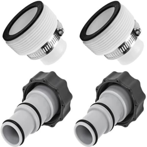 Poolslangeadapter, 2 par udskiftningspooladaptere, slangeadapter til Intex-pumpe, fitting til 32 mm og 1,5\" og 1,25\" poolslanger