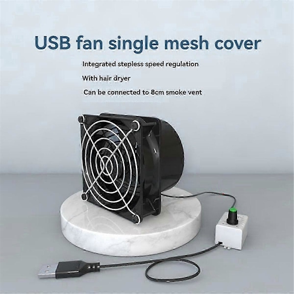 USB Hastighedskontrol Ventilator Røgabsorberende Emhætte Ventilator Rørkanal Udstødningsventilator USB Justerbar Hastighedsventilator