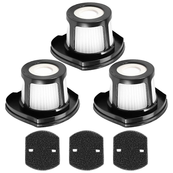 3-pack filter för Bissell 2390 2390A 2389 Pet Hair Eraser sladdlösa handdammsugare för husdjur, del 614212 161