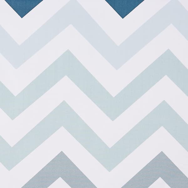 Dusjforheng i stoff - 183 x 183 cm, Blå Ombre Chevron
