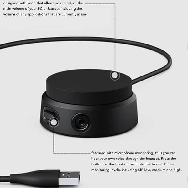 Hörlursförstärkare USB2.0 96KHz 24bit Stöd för 3.5mm Jack 2.5m Kabel Externt USB Ljudkort för Headset PC Laptop