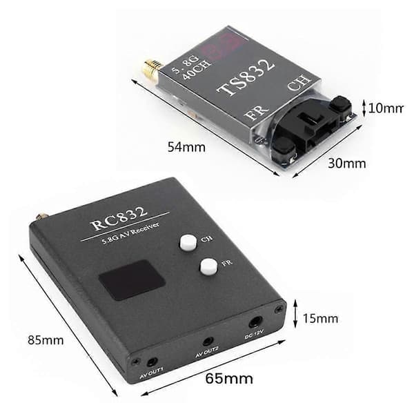 TS832 FPV Trådløs Sender+RC832 Modtager 48ch 5.8GHz 600mW Med Antenne Til FPV Multicopter RC
