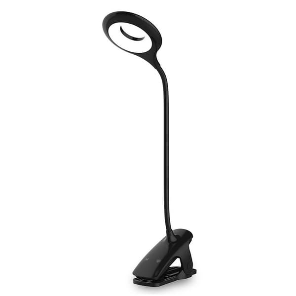 Langaton LED-lukulamppu klipsillä + Micro USB -kaapeli Musta
