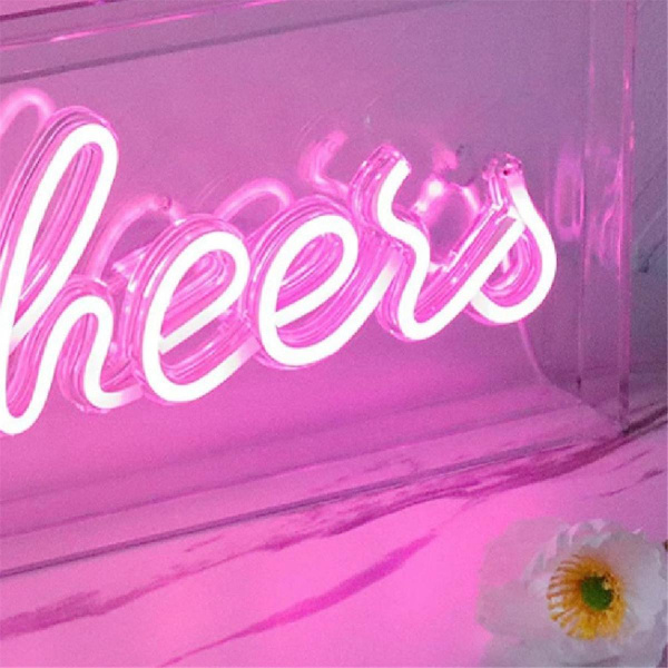 Cheers Neon Skylt USB LED Skylt Skrivbordslampa Cheers Neon Bar Skylt 3D Vägg Neon Varm Ljusskylt för P
