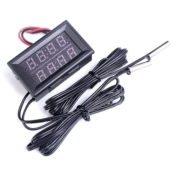 Dubbel Röd LED Digital Display Termometer Vattentät Temperatursensor 0,56 Tum