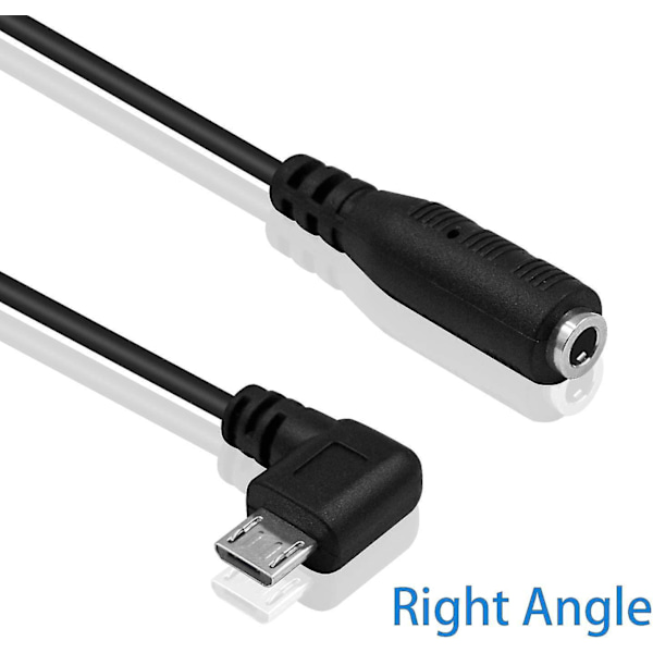 Micro Usb til 3,5 mm Jack Audio Adapter Kabel, Audio til Micro Usb, Vinkelret Micro Usb Han til 4-polet 3,5 mm Hun Kabelledning til Aktiv Clip Mic Mikrofon