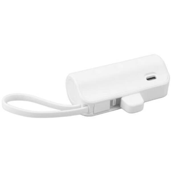 Mini bærbar multifunktionsoplader med integreret kabel til iOS, Type-C interface, 2-i-1 Mini USB-C Power Bank til nødsituationer