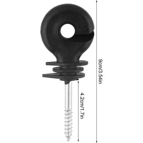 50x Klassisk Ringisolator, Fremragende Kvalitet, Sort Farve til Elhegn