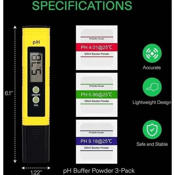 Elektronisk pH-testare för pooler och spa, LCD-skärm, mätområde 0-14 pH lan