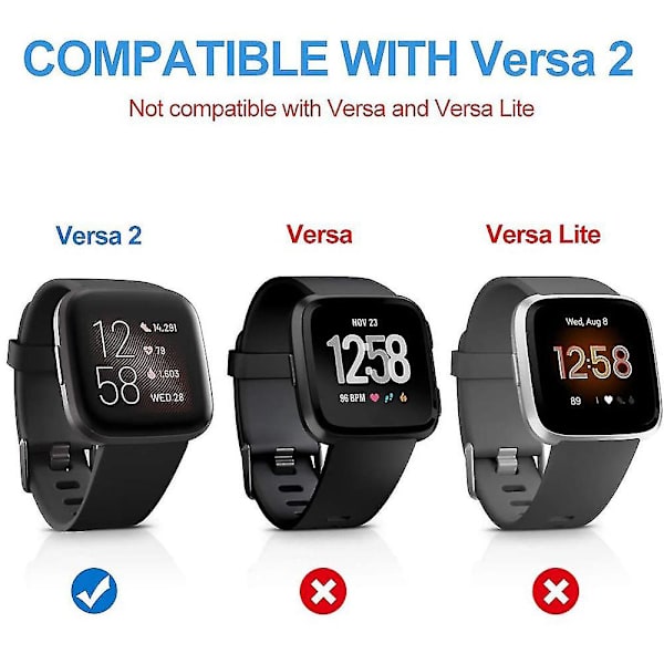 2-delat fodral kompatibelt med Fitbit Versa 2 skyddande fodral, flexibelt Tpu fullskyddsskydd full täckning stöttåligt displayskydd P