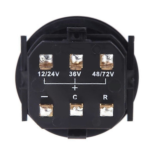12V/24V/36V/48V/72V LED Digital Batteristatus Ladeindikator med Timetæller Måler Sort