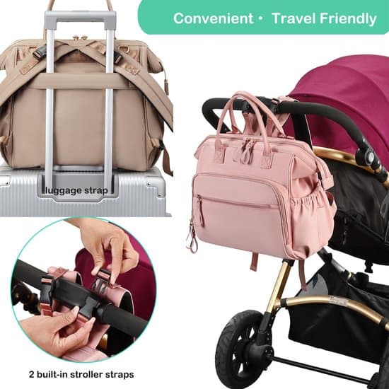 Multifunctional Diaper Bag, 14 Compartments, Large Capacity Waterproof Nylon Stroller / Laptop Backpack, 15.6\".