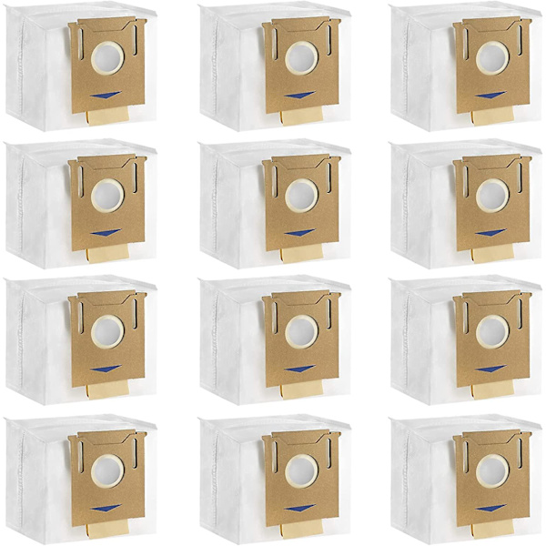 12-pack dammsugarpåsar för ECOVACS DEEBOT N8+ N8 Pro+ N8 Pro Plus T8 T8+ T8 AIVI T8 AIVI+ T8 MAX T9+ DX93 DDX96 Yeedi Vac Station dammsugare