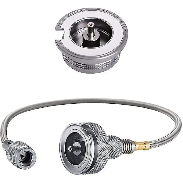 Gasadapter Konverter Camping Kogeplade Forbindelse Gasflaske Adapter Til Udendørs Vandreture Picnic Trekking Indendørs Gaspatroner (farve: sølv) (1 stk)