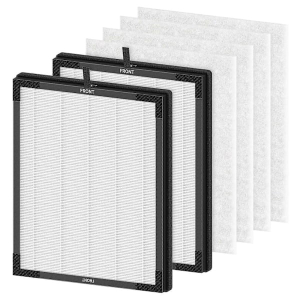 6-pack Ersättningsfilter Kompatibelt med KNKA AP2000WF Luftrenare 3-Stegs H13 True HEPA för Damm Husdjur Rök