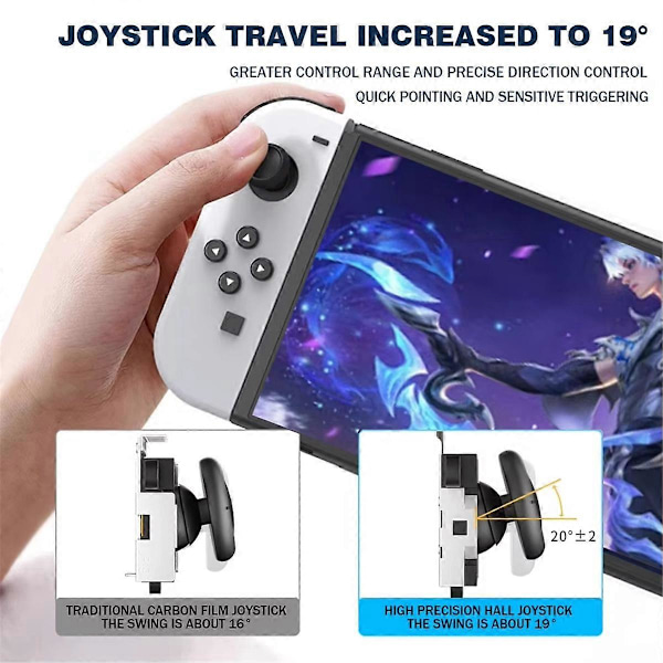 2 STK Hall Effect Joystick Bryter/Lite/OLED Joycon Analog Tommelspak Uten Drift Hall Elektromagnet