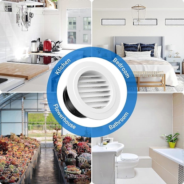 150mm Ventilationsventil med Beskyttelsesgitter - ABS (150mm)