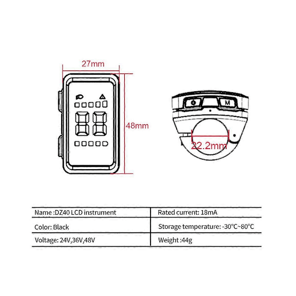 E-Bike Display DZ40 Skærm Display til Midtmonteret Motor BBS01 02 HD Elcykel Dele