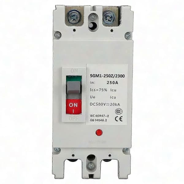 2P MCCB Strømbryter 250A 500V Solcelle Batteribeskyttelse Bryter Isolator Beskytter