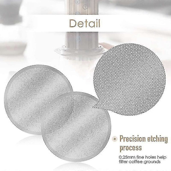 3-pack Metall Kaffefilter Mesh Kompatibel med Aeropress Kaffebryggare, Silver 2025th