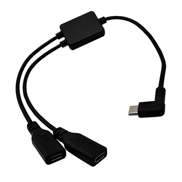 Type C USB 3.1 Vinklet Hann til 2 Hunn Forlengelses Data Lader Kabel Y Splitter