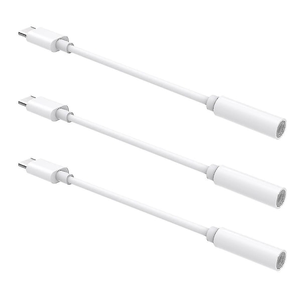 Ukcoco 3-pack USB-C till 3,5 mm hörlursadapter, typ C aux-uttag, stereo hörlurskabel, omvandlare för Pixel Moto Z Z Droid Forc