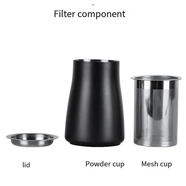 Kaffesil, Rostfritt Stål, Kaffe, Kakao, Mjölfilter, Köksbehållare, Malning, Kaffesil, Svart