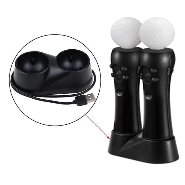 PS4 VR-kontroller dobbel ladestasjon for PlayStation Move-håndtak
