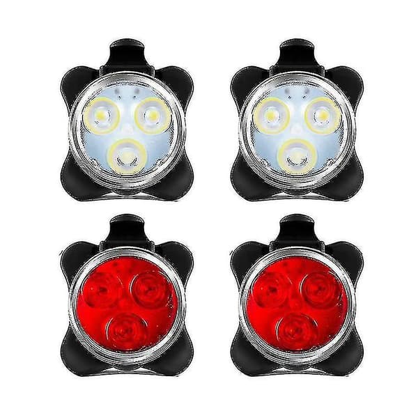 4-pack USB-uppladdningsbara cykellampor fram och bak LED-cykel...