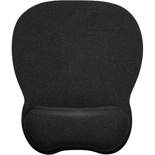 Musematte med ergonomisk håndleddstøtte, 4 mm musematte med memory foam-fylling, strukturert slitesterk vaskbar, svart