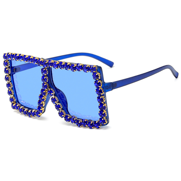 Krystall Solbriller Glitrende Rhinestone Konsertbriller Oversized Firkantet -farge:11 2025th