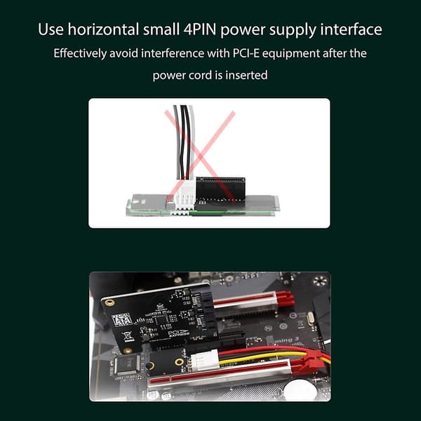 Ngff M.2 Til Pci-e 4x Riser Kort M2 M Nøgle Til Pcie X4 Adapter Med Led Indikator Sata Strøm Riser For