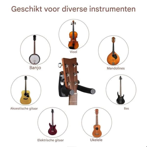 Gitarrkrokar, korta krokar, ukulele väggfästen, elgitarrfästen, metallfästen