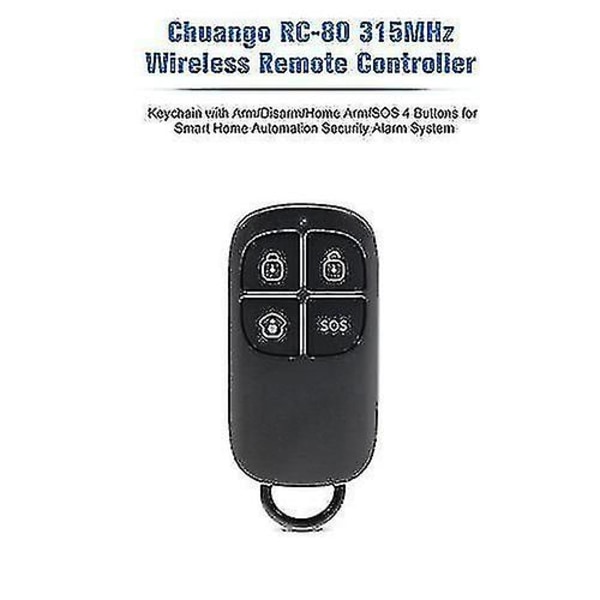 För Chuango RC-80 315MHz Trådlös Fjärrkontroll med Nyckelring WS36807