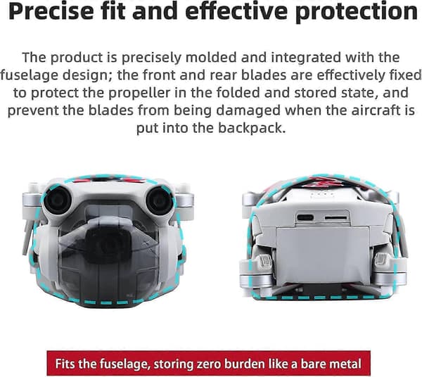 Propellerhållare för DJI Mini 3 Pro, DJI Mini 3 Pro Drönarpropellerskydd, Mjuk Propellerstabilisator (Grå)
