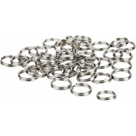 Delade ringar för nyckelringar 1,2 mm x 12 mm, förpackning med 100 st - Silver