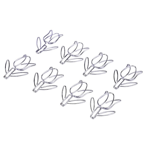 50 stk. Tulip Papirclips Sødt Lilla Tulip Design Holdbart Metal Bredt Anvendt Blomster Papirclips til No 2024THO