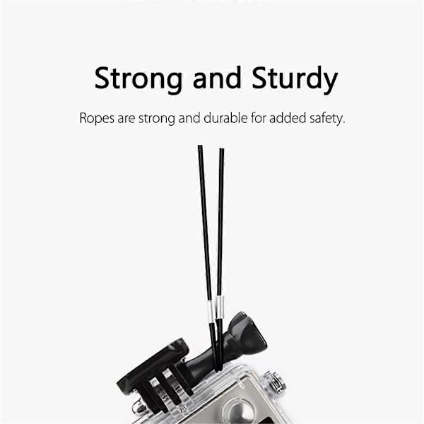 Anti-Lost Wire Rope Sikkerhetsline for GoPro 12 11 10 9 8 SJCAM AKASO Insta360 X4 X3 for DJI Osmo Actio