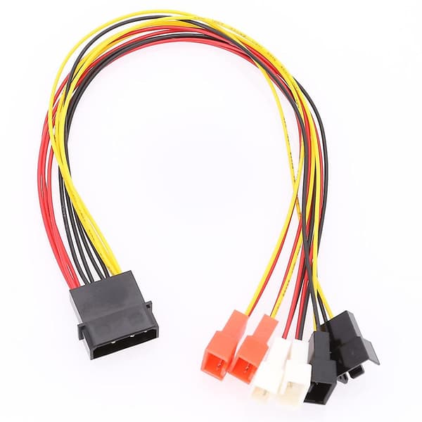 4-pin Molex til 3-pin viftekabeladapterkontakt 12V 7V 5V kjøleviftekabel
