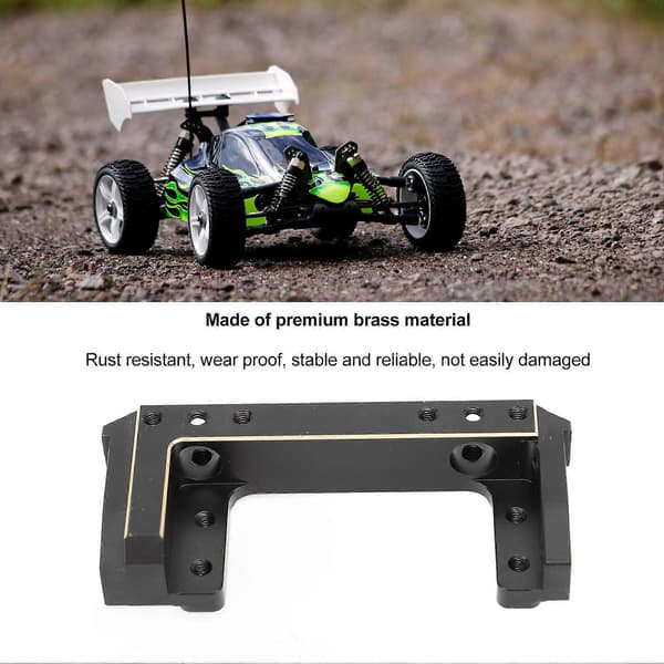 RC Front Bumper Beslag Messing Front Bumper Servo Monteringsbeslag Stativ til SCX10 II RC Crawler Biler Sort
