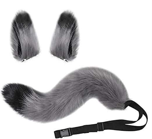 Fox Tail Cat Clip Øre Sæt Kunstig Pelsagtig Fox Hale Rollespil Kostume