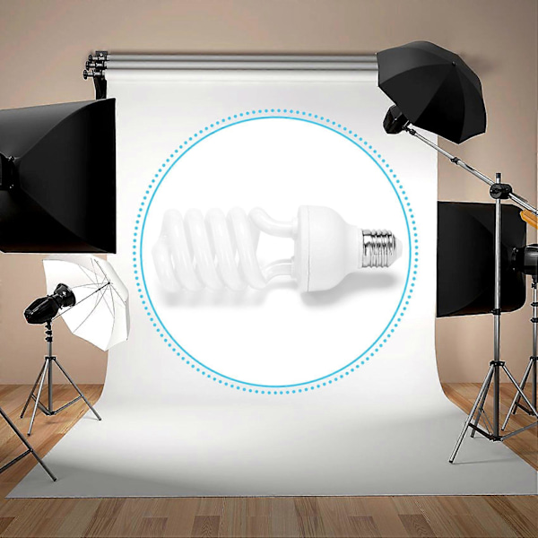 Kompakt E27 220V 5500K 45W Fotostudie Pære Video Fotografering Dagslys Lampe Hvid