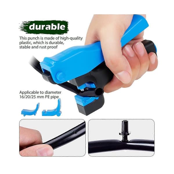 2 stk. Havepuncher til Dripper Installation i Have 4mm Grip Hul, 16/20/25mm PE Rør Op