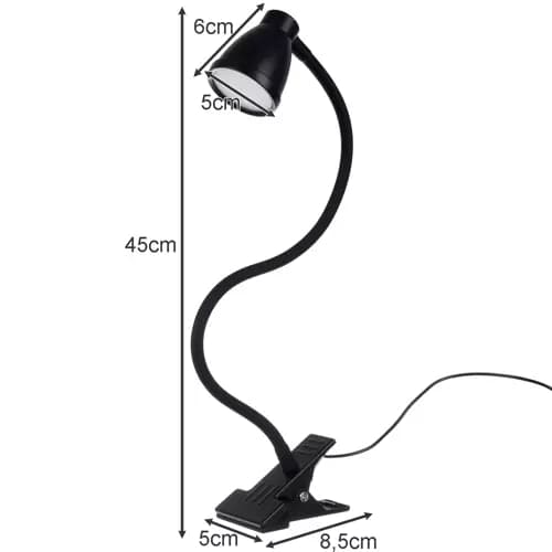 Bordlampe med Klemme - LED Bordlampe