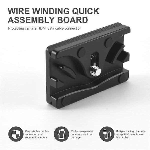 Kabelblok Quick Release Plade Beskytter Kamera Datakabel Tilslutningsbeskytter til Tethered