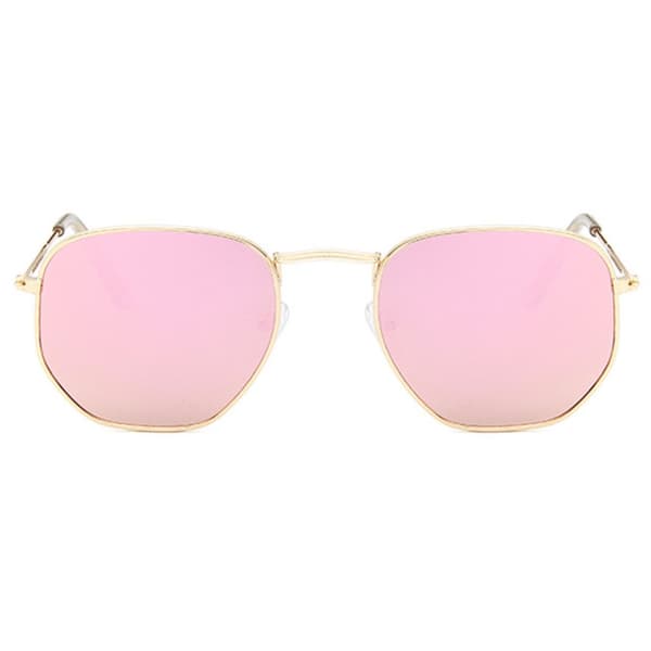 Runde Solbriller Guld Rosa Spejlglas