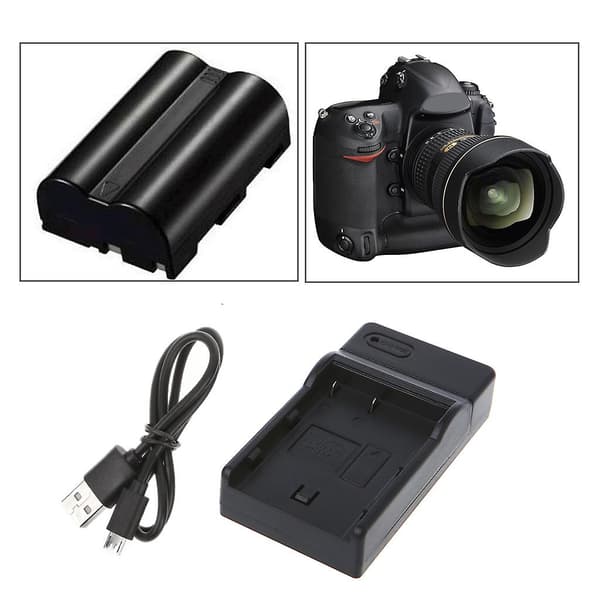 Batterilader for Nikon EN-EL3E EN-EL3 D100/100SLR/D50/D70/D70S/D200/D80/D90