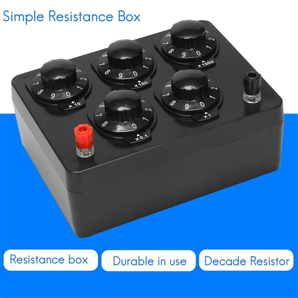 Svart Resistansboks Jern Variabel Dekade Resistor 0-9999.9 Ohm