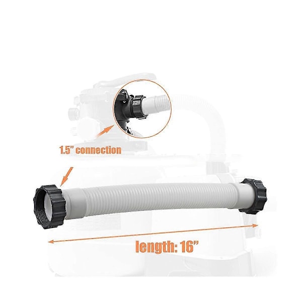 2 st Pool Sandfilter Pump Slang 15,8 tum Pool Pump Slang Saltvatten Pump Slang För Filterpumpar Sandfilter